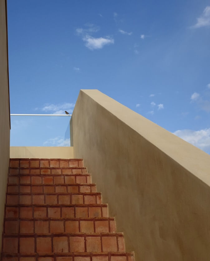 Stairs and sky.